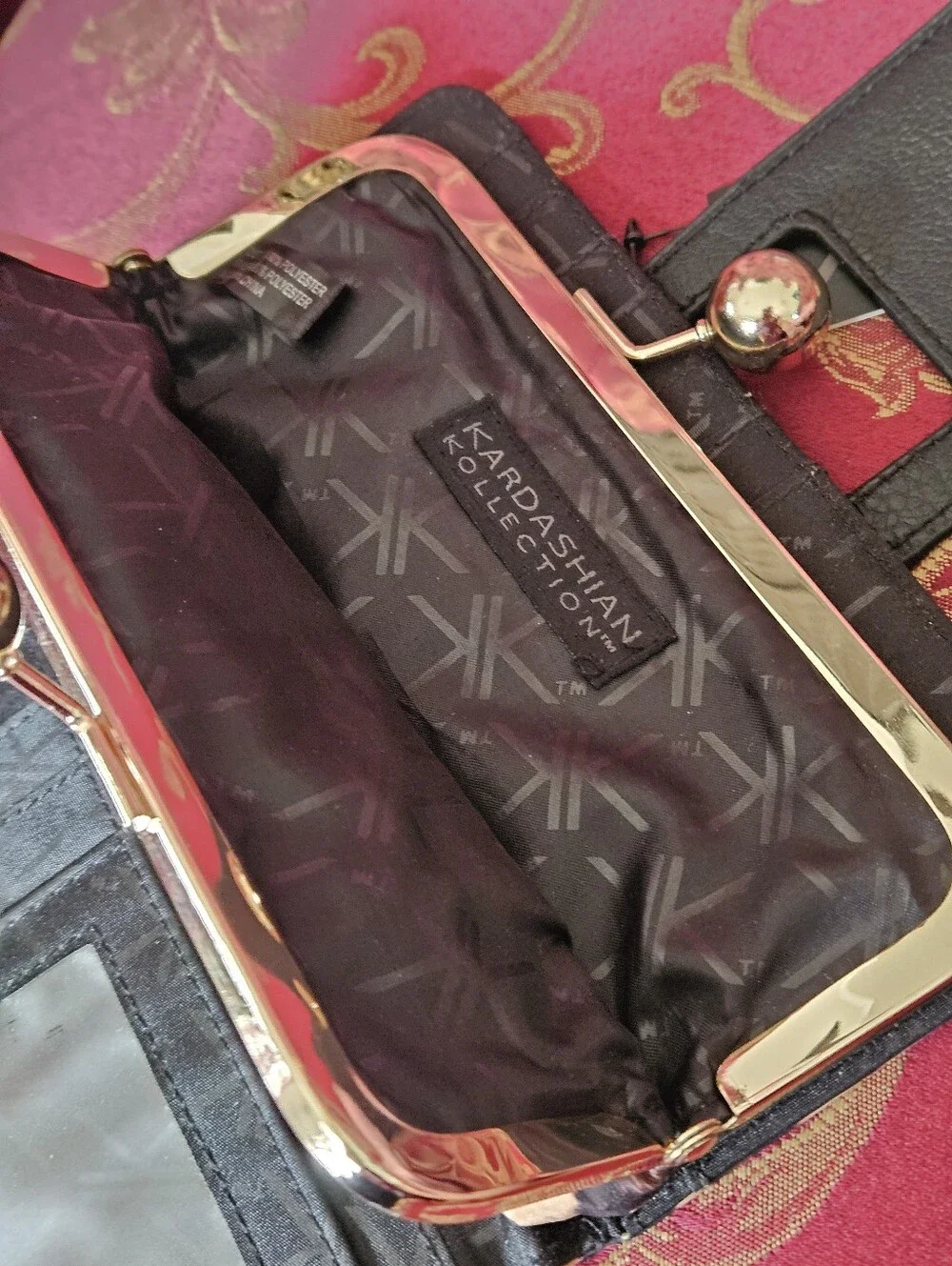 Kardashian Collection Leopard Print Wallet with Gold Accents